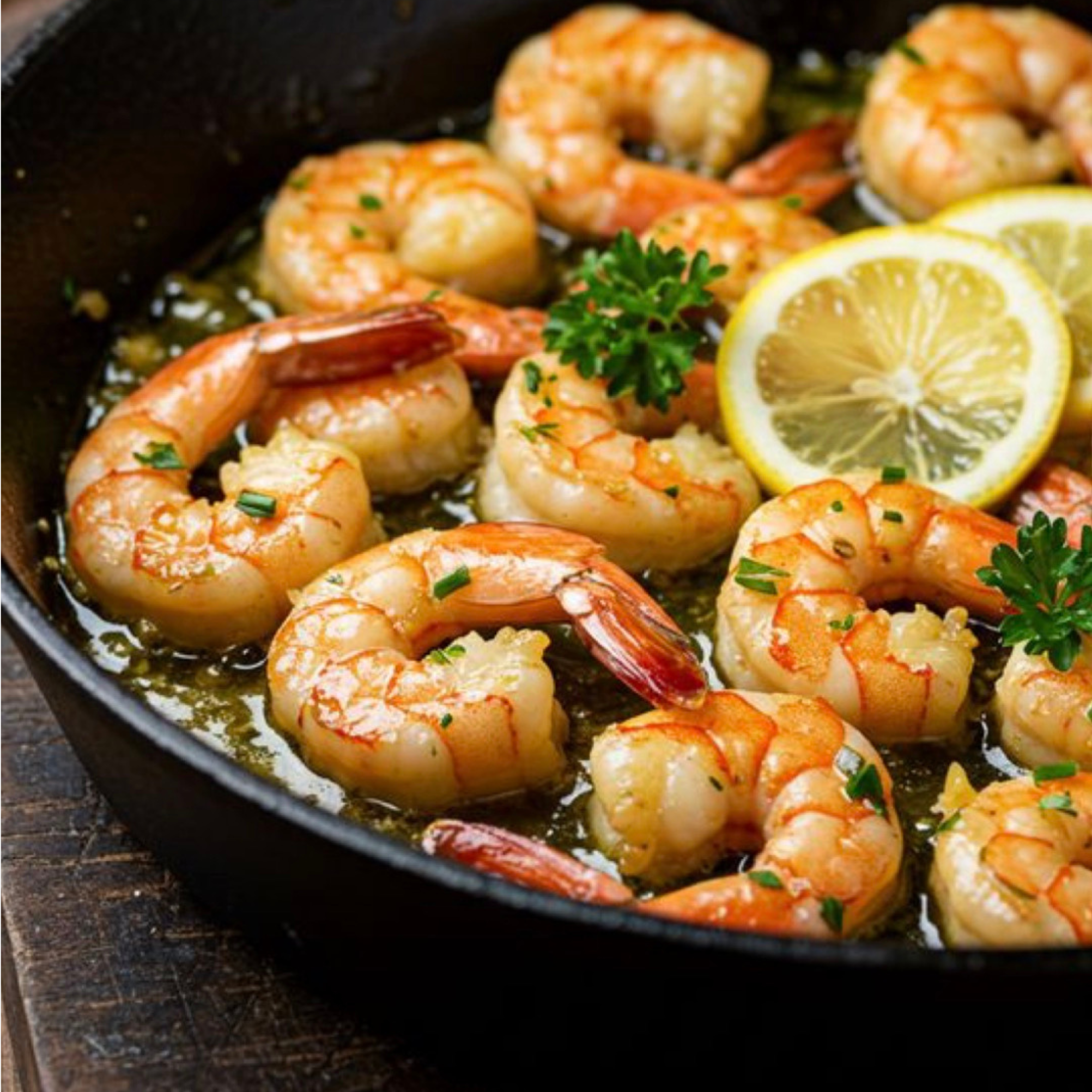 Crevettes à l’ail et Fines herbes