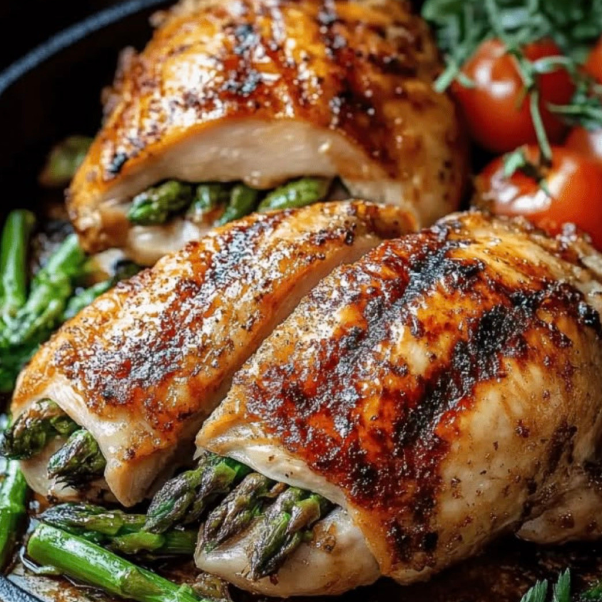 Poulet farcie asperges et fromage