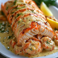 Saumon farcie de crevettes et fromage